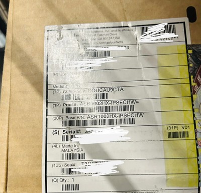 Cisco ASR1002HX-IPSECHW V01 Crypto Module for ASR1002-HX Router