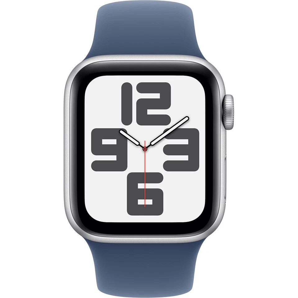 Apple Watch SE GPS 40mm con cassa in Alluminio argento e Denim Sport Band - S/M - Immagine 2 di 4