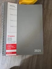 2025 2026 Staples 8" x 11" Academic Weekly & Monthly Planner Grey