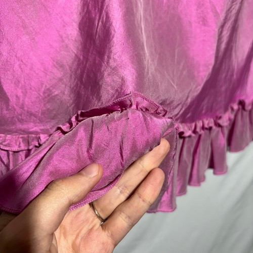 Vintage Arden B. Pink 100% Silk Midi Skirt Barbiecore Glinda Reflective Size 4 - Picture 4 of 10