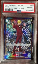 2025 ONE PIECE OP11-A FIST OF DIVINE SPEED #119 SANJI SPECIAL ALT ART SP PSA 10