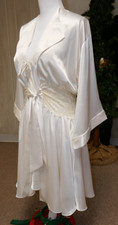 Vintage Blanche Robe And Nightgown Silky Lace Peignoir Set- Size M