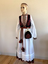 S/L AUTHENTIC Blue NORWEGIAN W. Telemark BUNAD  Emb.Blouse PURSE 830S Silver