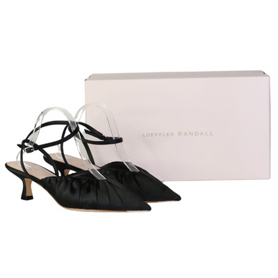 Loeffler Randall Black Rio Ruched Satin Pumps UK 7,5 EU 40,5