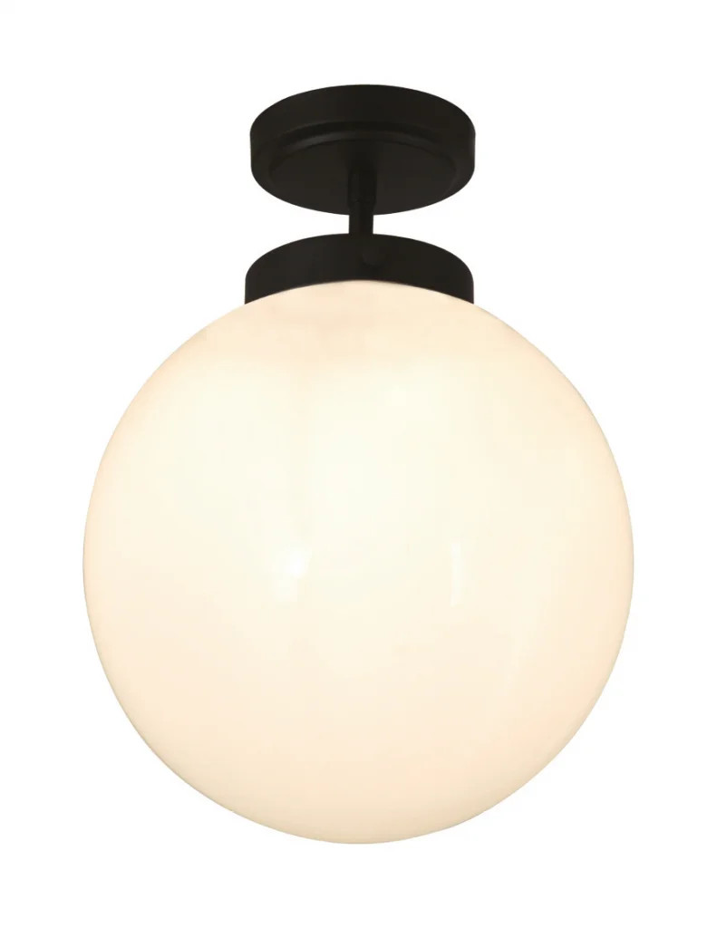 Bathroom Light Black Porto Matt Opal Glass IP44 Spa SPA-31309-MBLK
