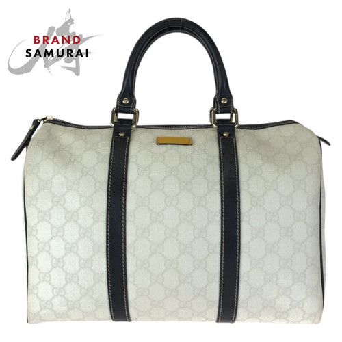 Gucci White Black Gold Hardware Gg Canvas/Leather 193603 Handbag Mini Bo