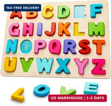 Wooden Puzzles for Toddlers, ABC Alphabet Puzzle, Learning Toys, Preschool Learn