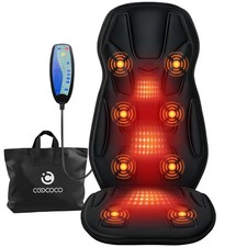 8 Motors Massage Seat Cushion, Upgraded 2X Larger Heating Back Massager with ...
