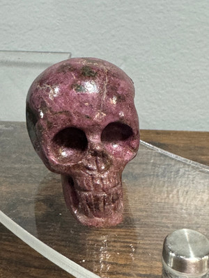 Rare Ruby Crystal Skull 110g Hand Carved in India   Vitality, Passion & Protect