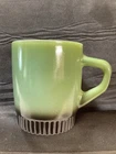 Vintage Anchor Hocking Fire King Oven Proof USA Olive Green /Black Stackable Mug