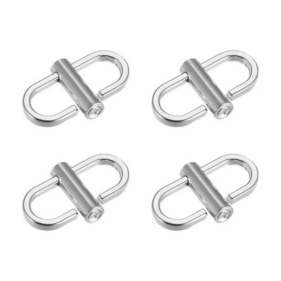 Adjustable metal buckles, 4pcs 22x13mm chain shortener, silver tone