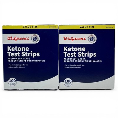 2x Walgreens Ketone Test Strips Reagent Strips for Urinalysis 100 ct Exp. 06/27