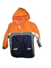 London Fog Boys Zip Close With Cover Hooded Jacket Orange Navy Size 7