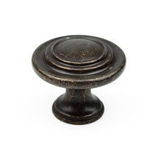 32mm Antique Brass Cabinet Knob Rustic Aged Cupboard Door Drawer Furniture Pull