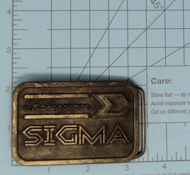 Shakespeare Sigma Fishing Gear Poles Reels Promo Belt Buckle Vtg 80s RJR .PCB899 - Image 3 of 4