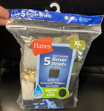 HANES BOYS 5 PACK ASSORTED BOXER BRIEFS/SIZE XL 18 /NEW