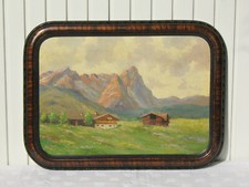 signiertes Ölbild "Werdenfelser Land" im Art Deco Rahmen ~ um 1930
