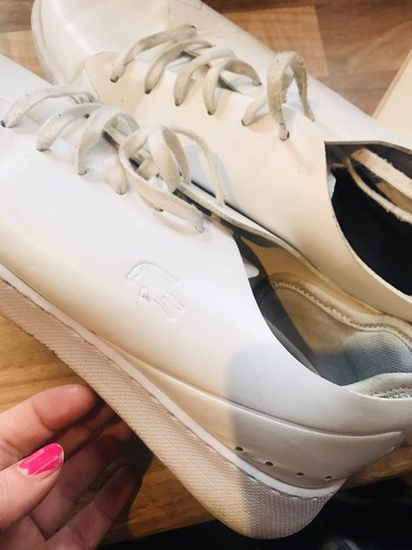 all white lacoste Trainers Size 5 38 | eBay