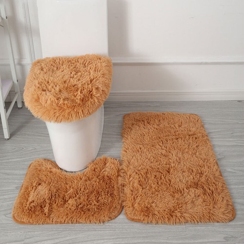 3-Piece Bathroom Bath Mat Contour Rug Set with Toilet Lid Cover #* - Picture 25 of 41