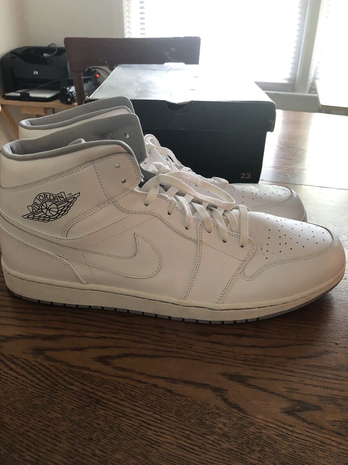 Air Jordan 1 Mid White / White Wolf Grey - image 1