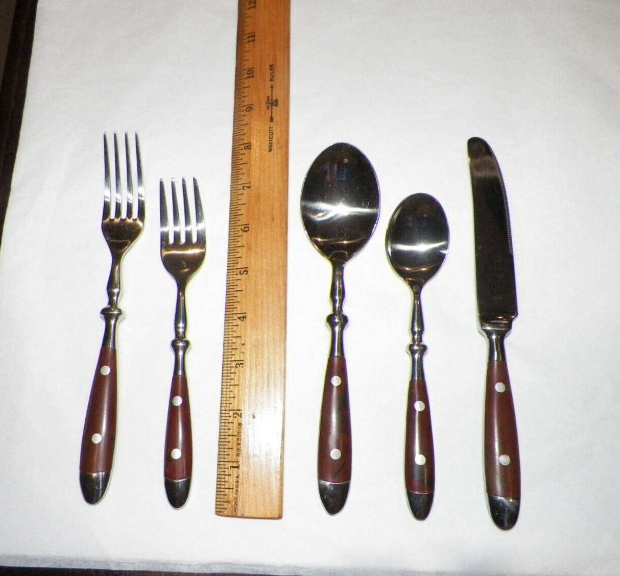 HAMPTON SILVERSMITHS BISTRO BROWN 18/8 STAINLESS SERVICE FOR 7 plus 3 pieces