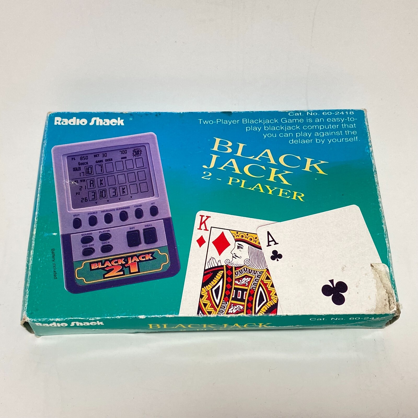 Vintage Radio Shack Blackjack Electronic Handheld LCD Game 60-2418