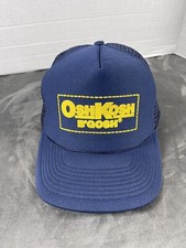 Vintage Kid's Brand Adult Mesh Trucker Snapback Hat Cap OshKosh B'Gosh Blue