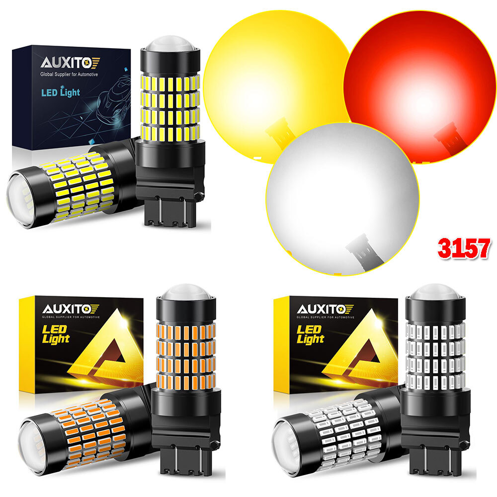 AUXITO Pair 3157 102-LED Reverse Backup Light Bulb White/Red/Amber Super Bright