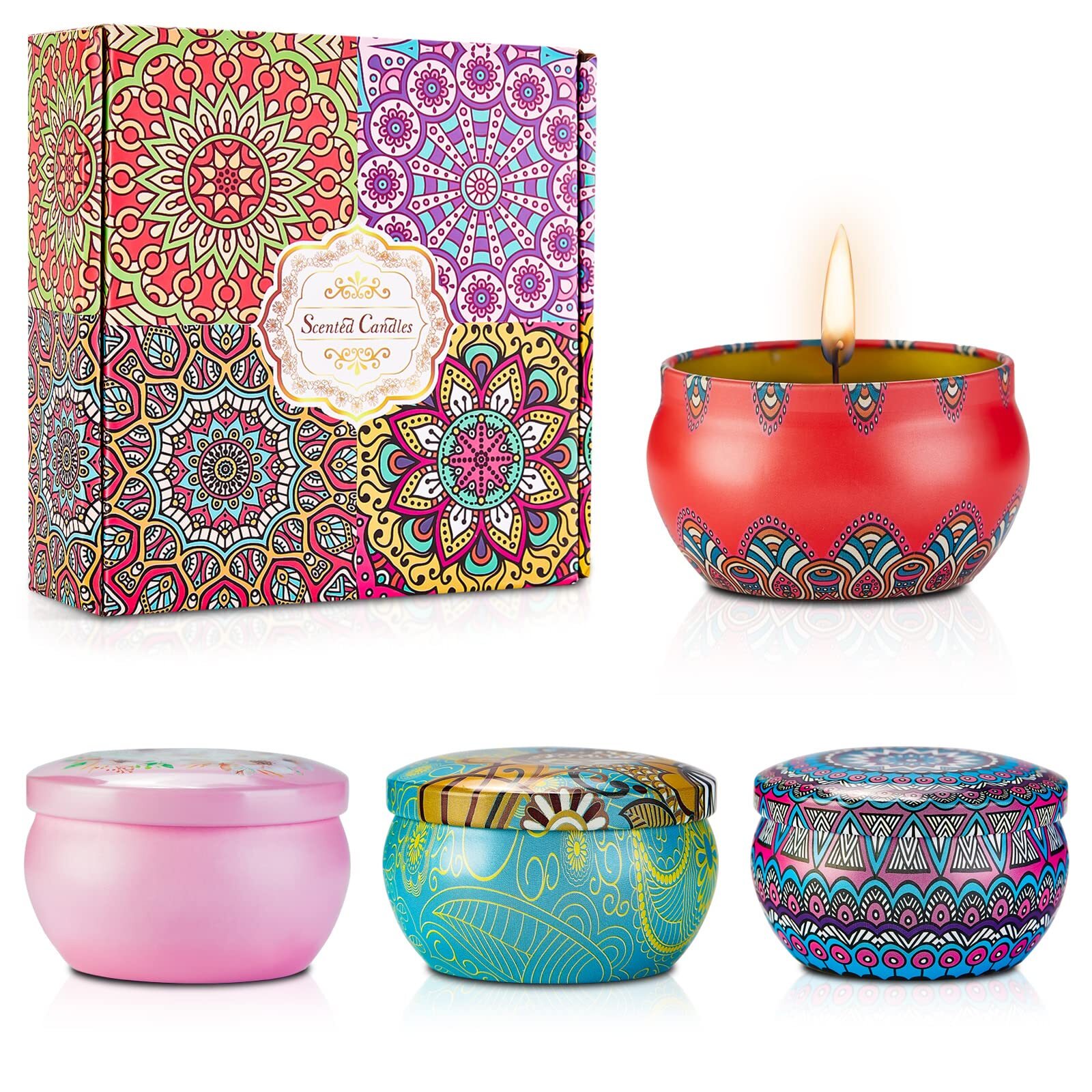 4×2.8oz Scented Soy Wax Candles Gift Set for Women-image