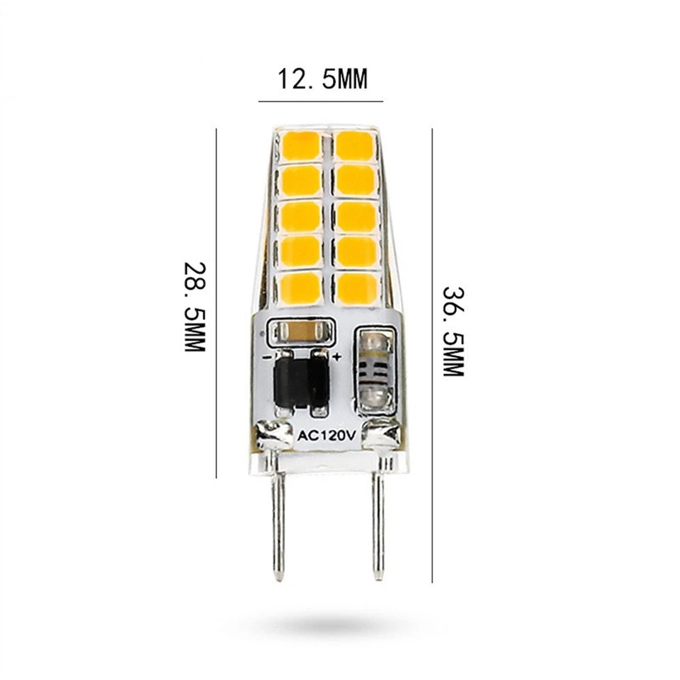 G8 LED Light Bulb 120V 3W Dimmable Bulb for Under Cabinet White Warm White 5Pcs - Image 4 of 4