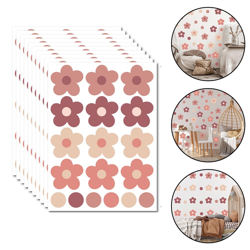 Creative Decoration Retro Flower Wall Sticker Vintage Style for