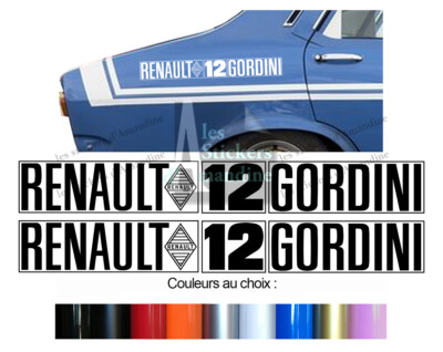 2 x LOGOS NAMES FOR RENAULT R12 GORDINI STICKER STICKER CAR RB107