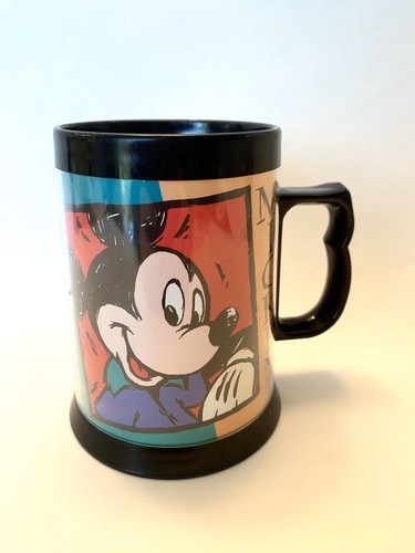 Vintage Thermo Serv Plastic Mug Cup Mickey Mouse Disney Cool Mickey Color Block