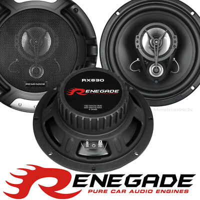 Renegade RX-830 3 Wege Lautsprecher Triax 20cm rund Boxen Hutablage Paar Gitter