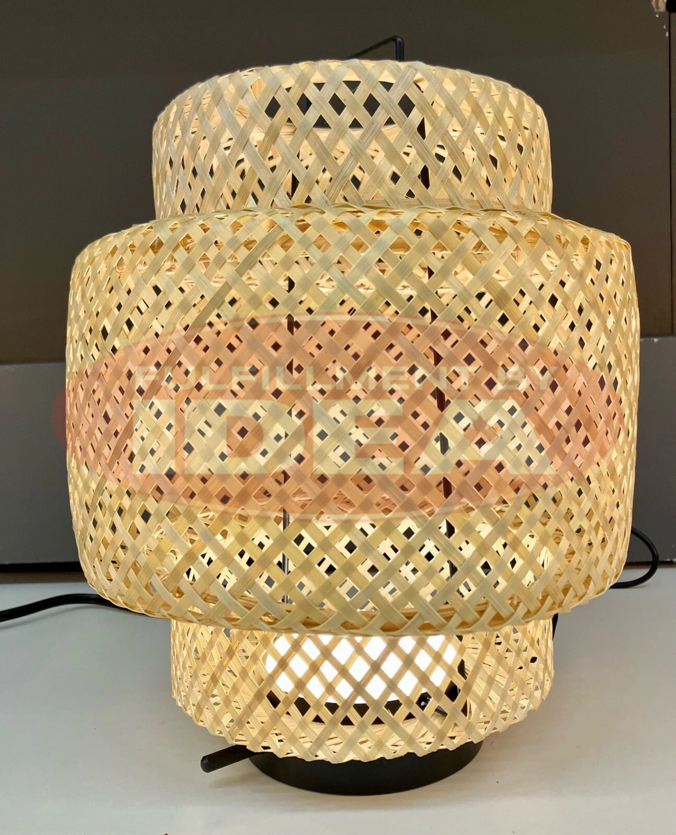Brand New IKEA SINNERLIG Dimmable Built in LED Table Lamp Handmade Bamboo