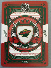 Minnesota Wild Team Logo on Crossed Sticks IRON RED NHL Hockey Playing Card