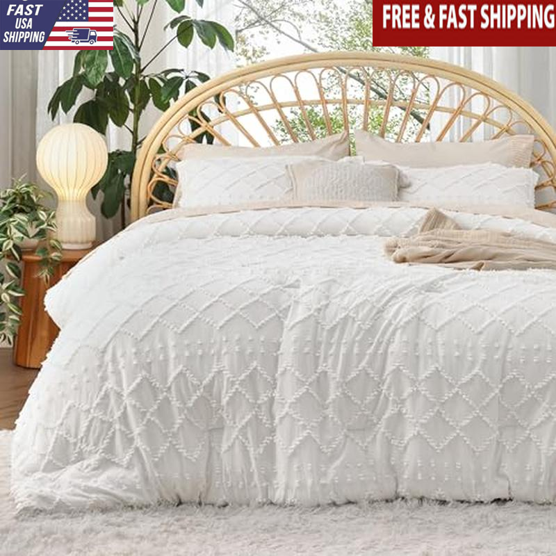 Queen Comforter Set Soft Durable Breathable Boho Vintage Bedding 3 Pieces New