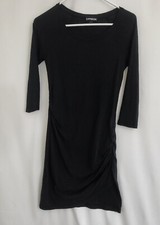 Express 3/4 Sleeve Fitted Bodycon Pencil Dress Black Size XS