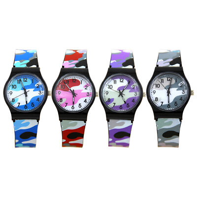 Kids Analog Watch Water Resistant Camouflage Girls Boys