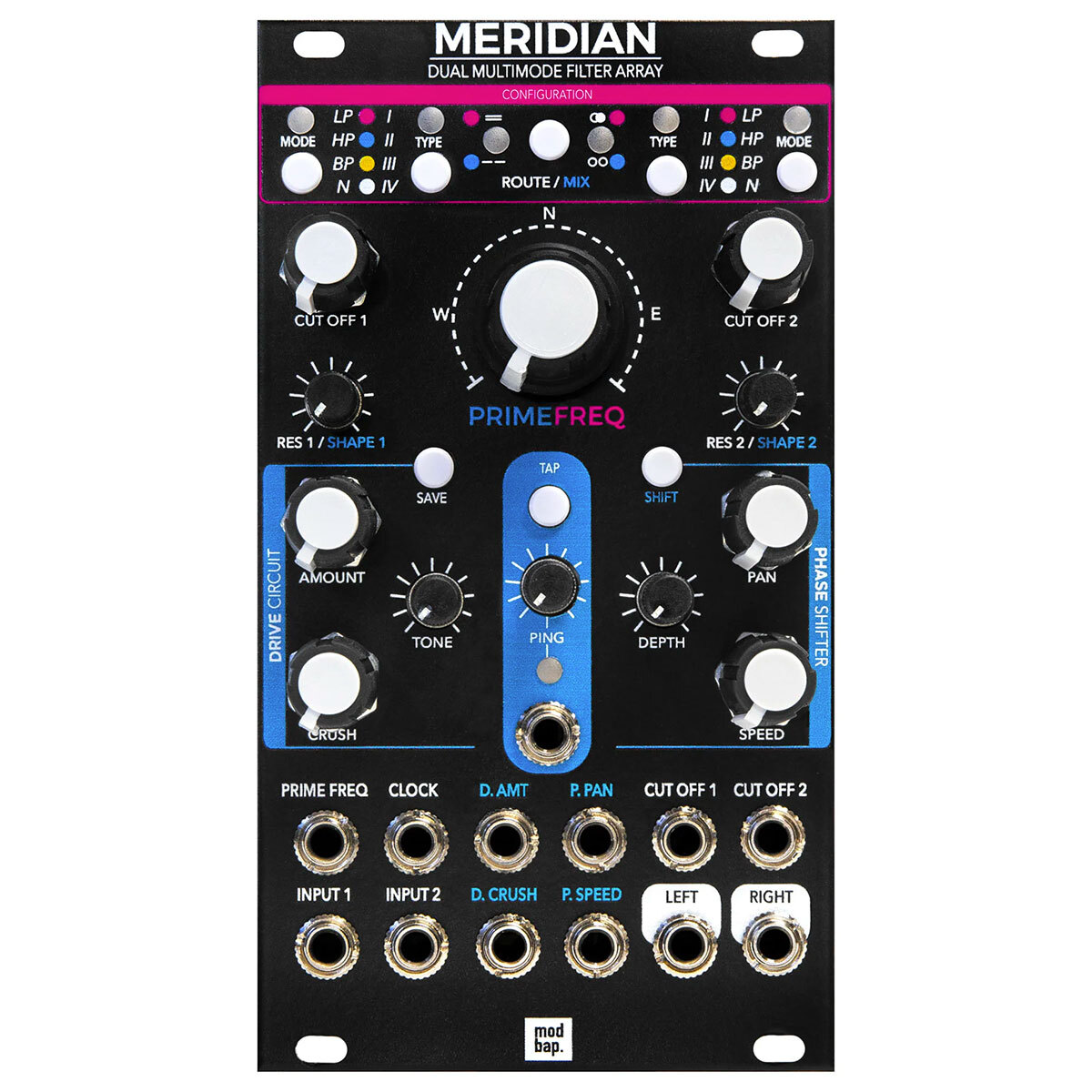 Модуль Modbap Modular Meridian Dual Multimode Filter Array Модуль Eurorack