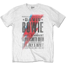 David Bowie Hammersmith Odeon T-Shirt White New