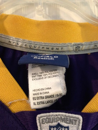 CAMISETA JUVENIL REEBOK MINNESOTA VIKINGS ADRIAN PETERSON #38 NFL TALLA XL 18-20 - Imagen 6 de 9