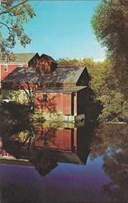 Vintage Vermont Chrome Postcard Old Colvin Grist Mill Battenkill River