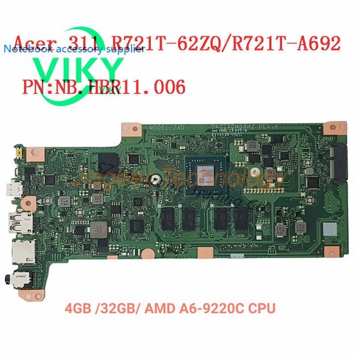 NB.HBR11.004 For Acer Chromebook R721T Motherboard A4-9120C 4GB 32GB AMD - 第 1/2 張圖片