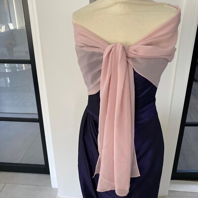 Blush Soft Pink Chiffon Stole 200cm X 47cm Wedding, Shawl Duchess Prom wrap  UK