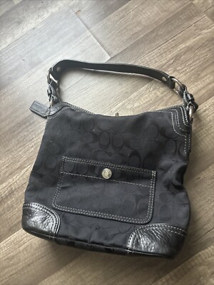 vintage Coach CC Signature black Purse C0771-10981 canvas leather