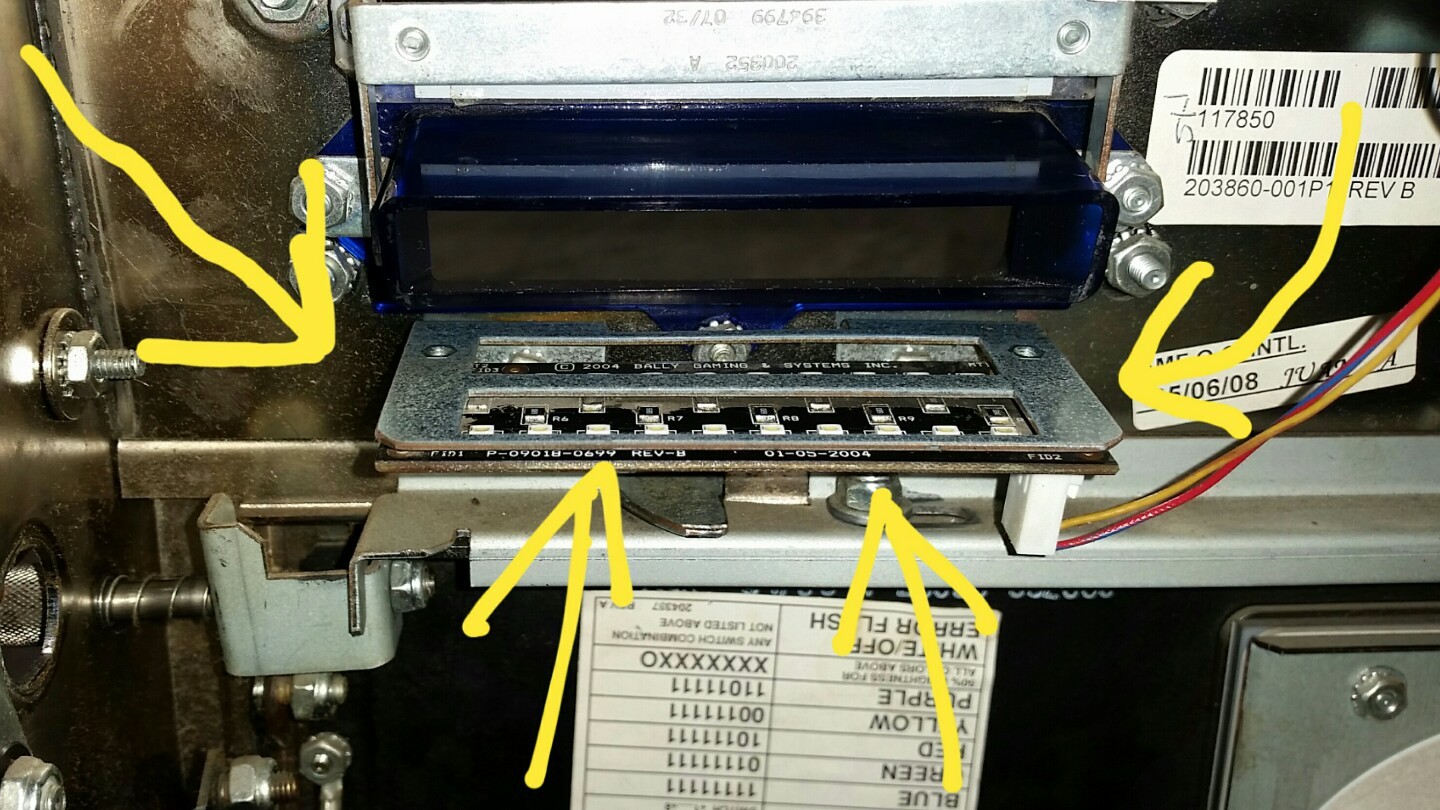 Bally Alpha Slot Machine Bill Acceptor BV Bezel LED Light Board 09018