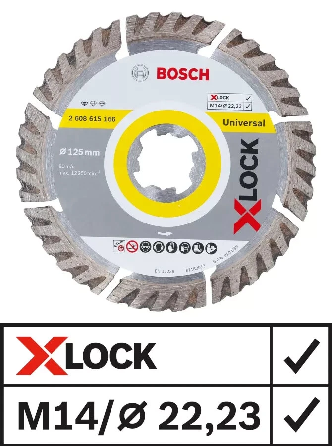 Bosch X-LOCK Diamanttrennscheibe Standard Universal 125 x 22,23 Nr. 2608615166