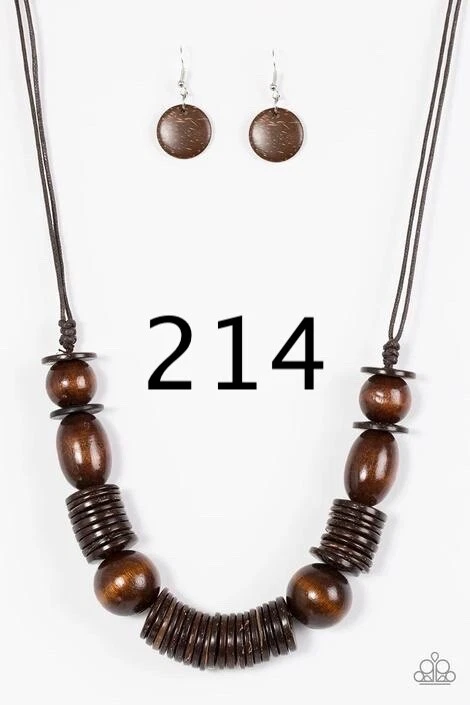 Paparazzi brown on sale wooden necklace