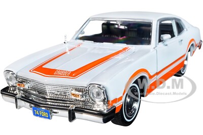 1974 FORD MAVERICK GRABBER WHITE 1/24 DIECAST MODEL CAR BY